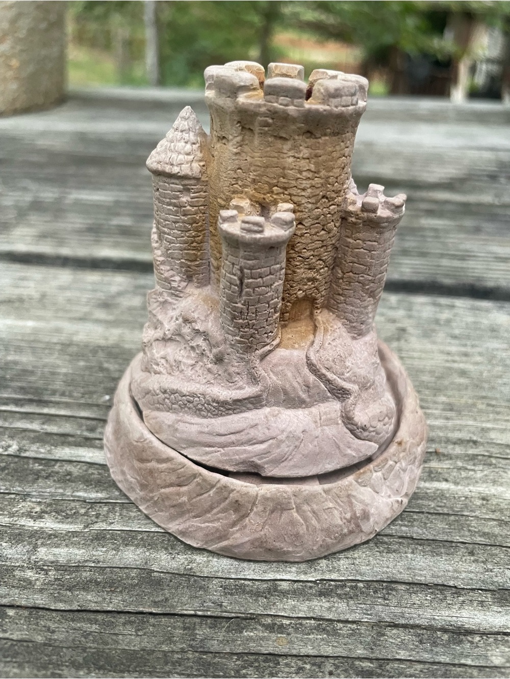 Vintage Castle Incense Cone Holder With Dish.